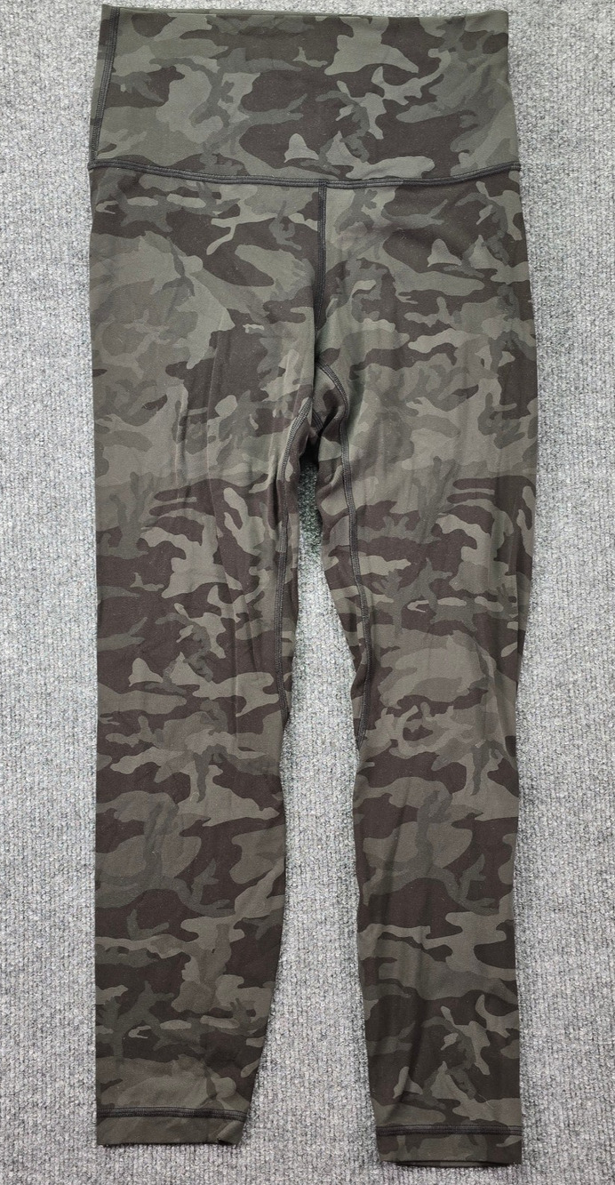 Lululemon Aligh High Rise Leggings Womens 6 Green Camo Athletic Yoga Pants